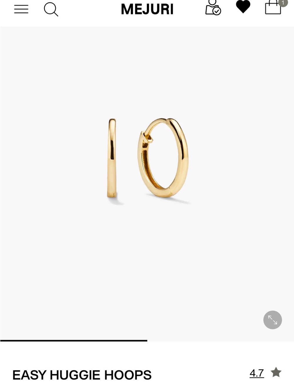 Mejuri 14k Easy Huggie Hoops